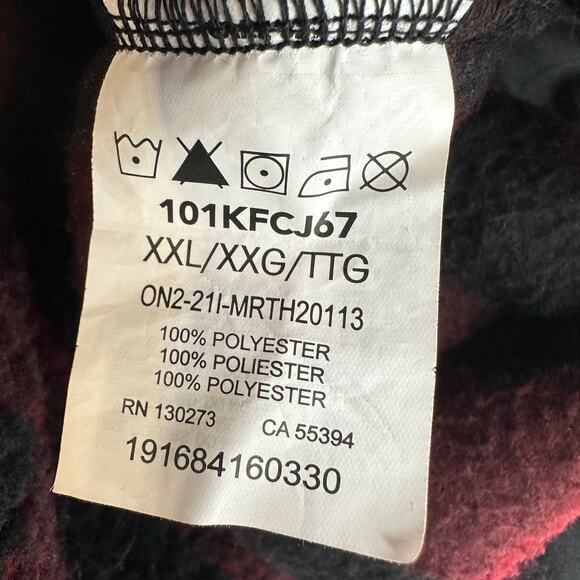 Lee Jacket WMNS 2XL Red Black Buffalo Plaid Sherpa Fleece Button Up Long Sleeves - Picture 7 of 8